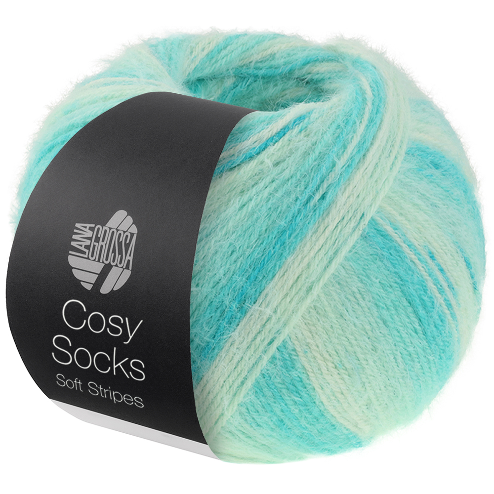 Sockenwolle, Strickgarn, Soft Stripes, Mintgrün, Dünnes Garn