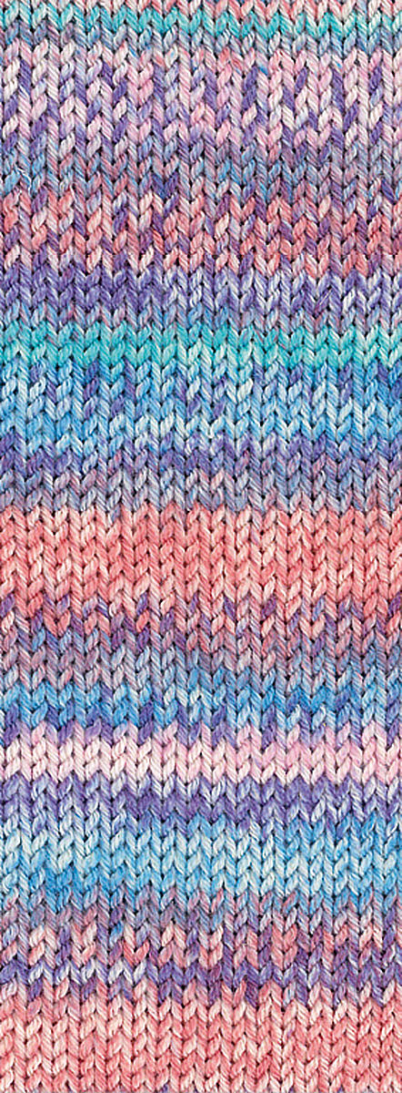 334 Türkis/Himmelblau/Violett/Rosa/Lachs/Grau-/Zartrosa Gestreift