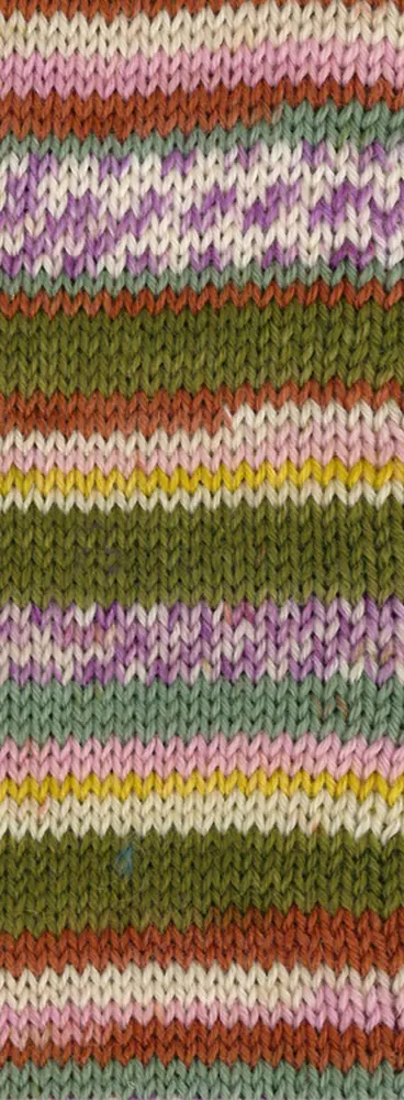 716 Zimtbraun/Rosa/Ecru/Oliv/Gelb/Mintgrün/Flieder Gestreift /mit Jacquard