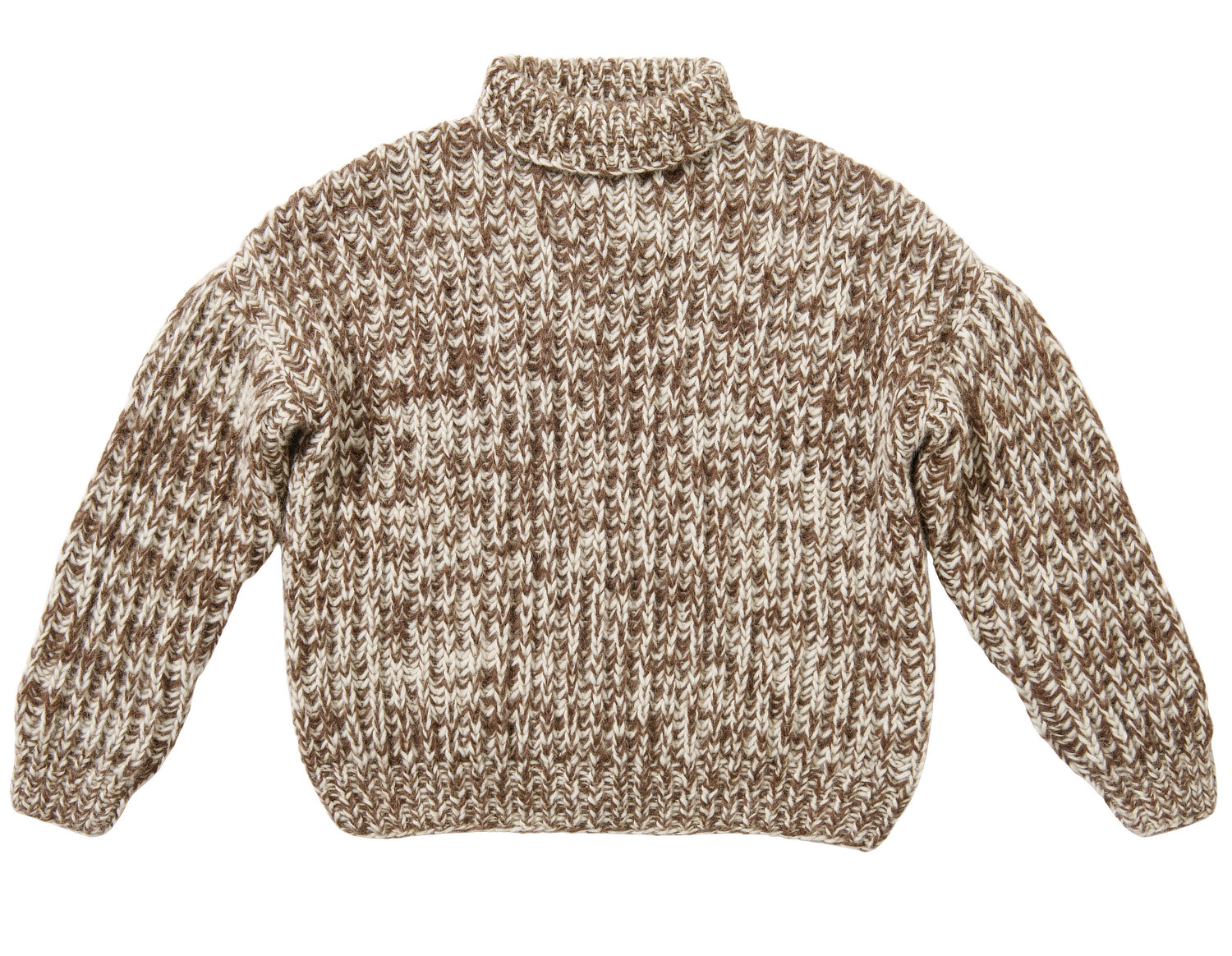 Pullover, Strickpullover, Brown-Beige Muster, Rollkragen?, Lange Ärmel