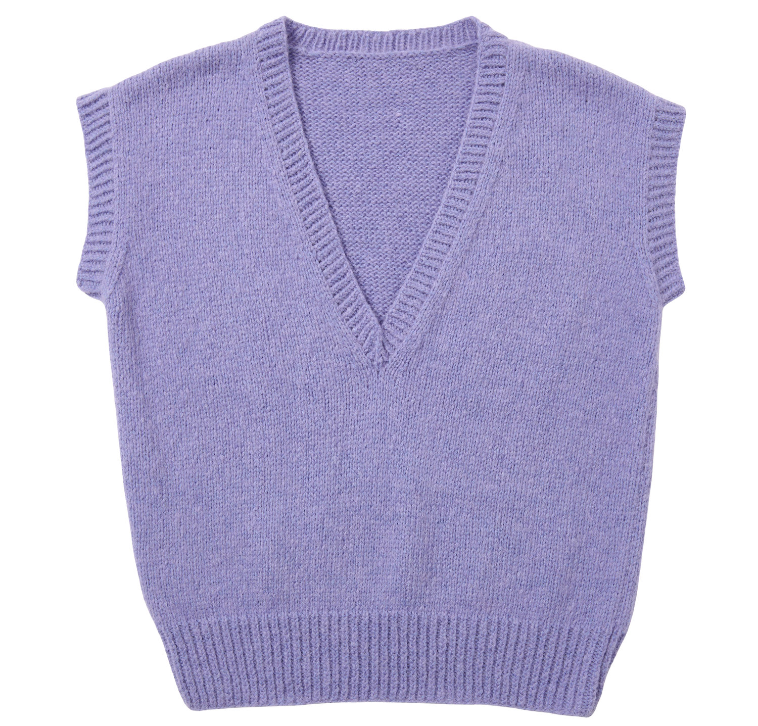 Weste, Strickweste, V-Ausschnitt, Material: Wolle, lila