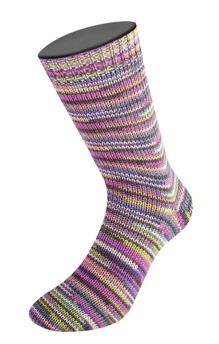 Landlust DIE SOCKENWOLLE SEIDE 100G - 361 Flieder/Mokka/Violett/Hellbeige/Pistazie/Resedagrün - Lana Grossa