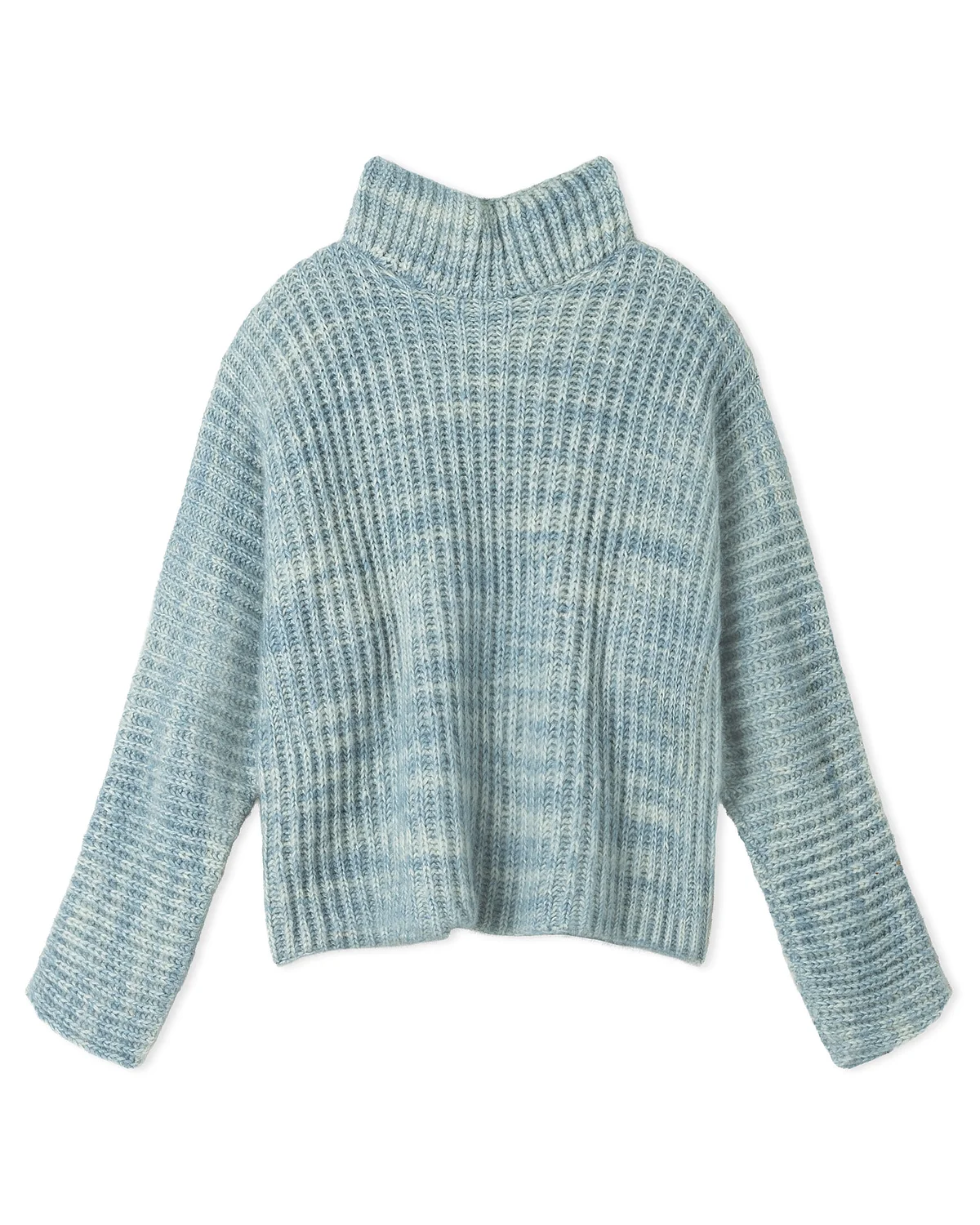 Pullover, Rollkragen, Strick, hellblau, oversized