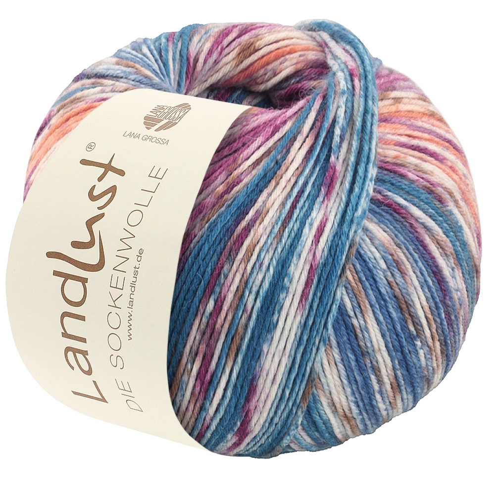 935 Ecru/Lachs/Petrol/Graublau/Fuchsia/Taupe Gestreift/Gesprenkelt