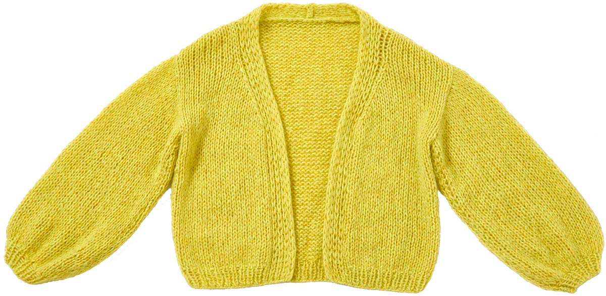 Cardigan, Gelb, Gestrickt, Kurz, Langarm