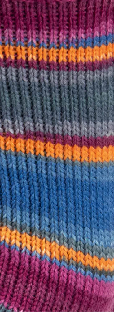 128 Fuchsia/Weinrot/Petrol/Orange/Grau/Graugrün/Graublau Gestreift