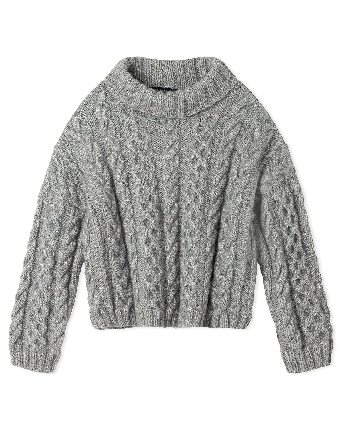grau, pullover, kabelstrick, turtleneck, wolle