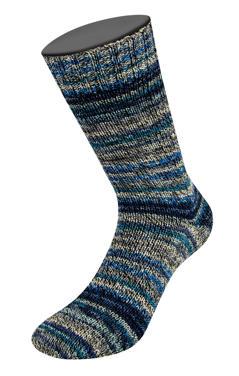 Socke, Strickstrumpf, Gemusterte Socke, Mischfarbig, Knitted sock