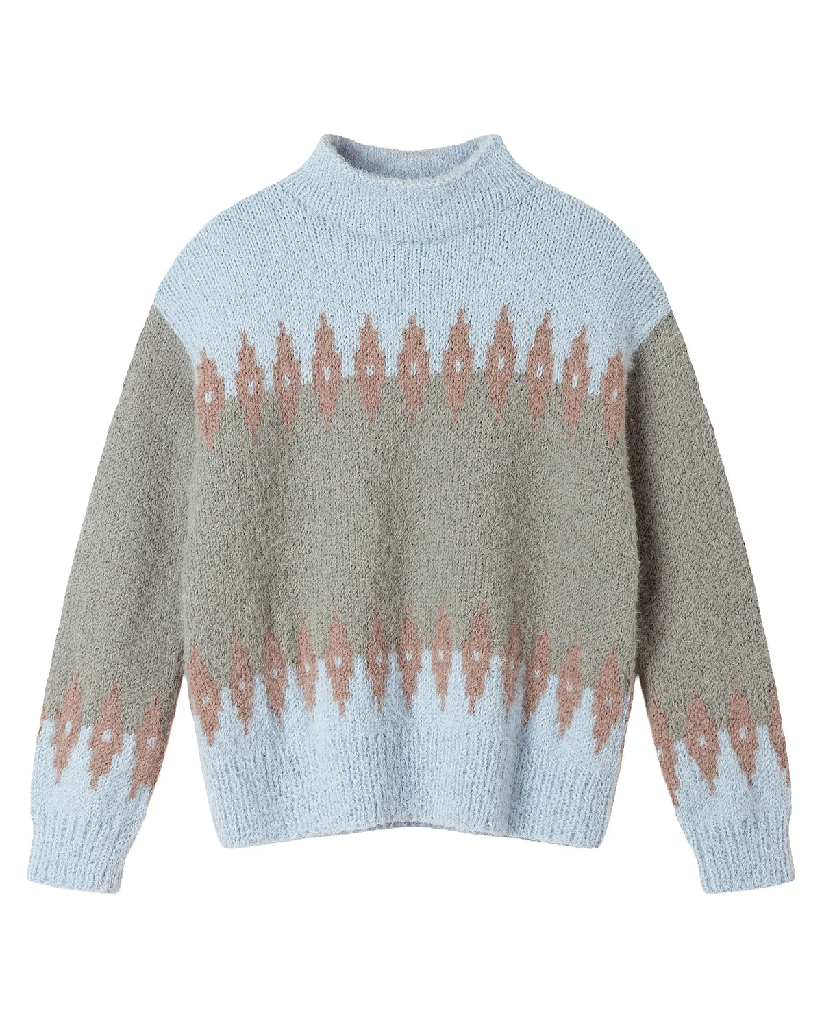 Pullover, Strickpullover, Oversized, Farbblock, Musterthema