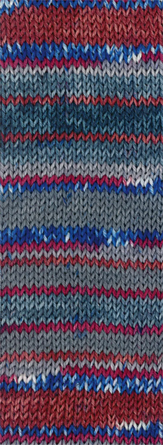 3803 Blau/Weiß/Burgund/Dunkelrot/Grau/Dunkel-/Stahlgrau gestreift