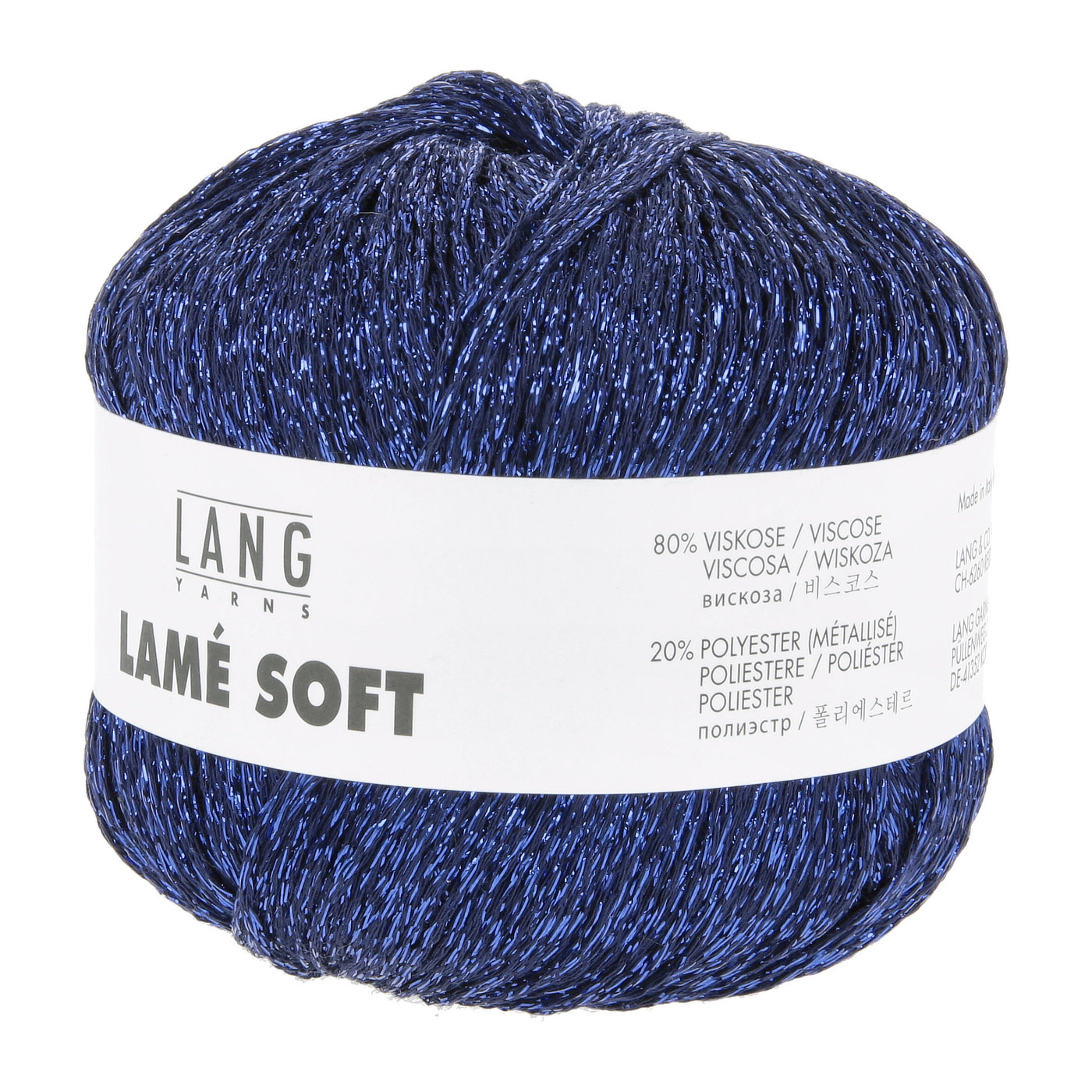 Strickgarn, Viskose-Mischung, Blau, Garnband, Lamé-Optik