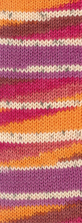 3386 Braun/Fuchsia/Tonrot/Ecru/Grau/Mandarin/Rotviolett
