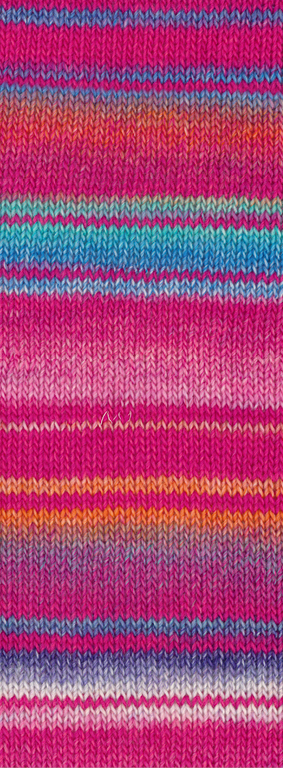 3028 Fuchsia/Pink/Grauviolett/Ecru/Graublau/Orange/Türkis/Himmelblau