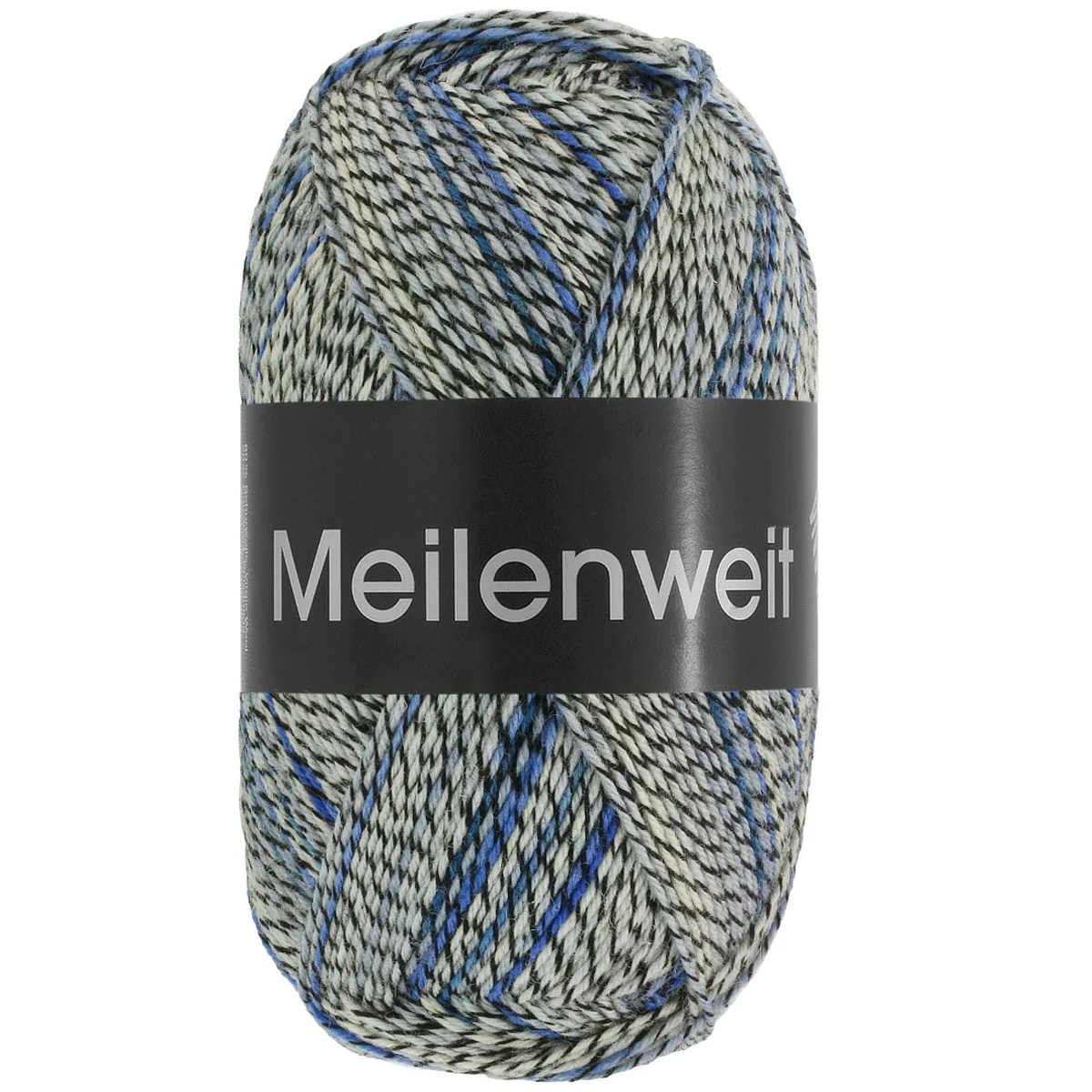 MEILENWEIT 100g DENIM MIX BLUE - 4608 Schwarz/Weiß/Hell-/Mittelgrau/Petrol/Kornblume - Lana Grossa