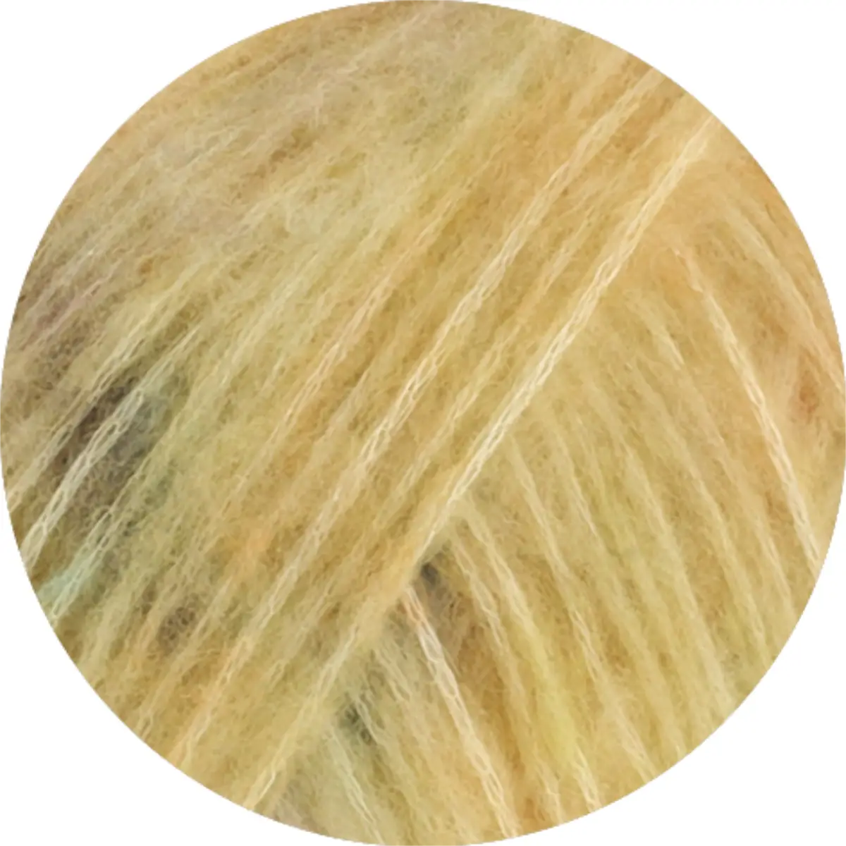 Lana Grossa Cassata aus 54% Schurwolle (Merino extrafein), 30% Polyamid, 16% Baumwolle in Farbe 009 Blass-/Zitrusgelb/Altrosa/Graublau/-violett