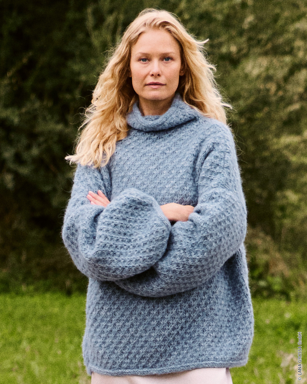 pulli, strickpullover, blau, oversized, muster