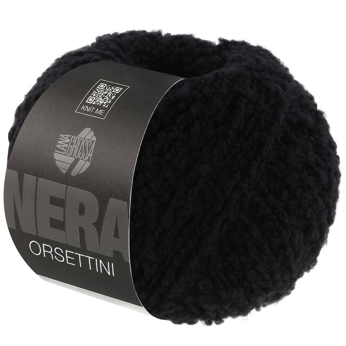Wollknäuel, Schwarz, Strickgarn, NERA Orsetttini, Knit Me